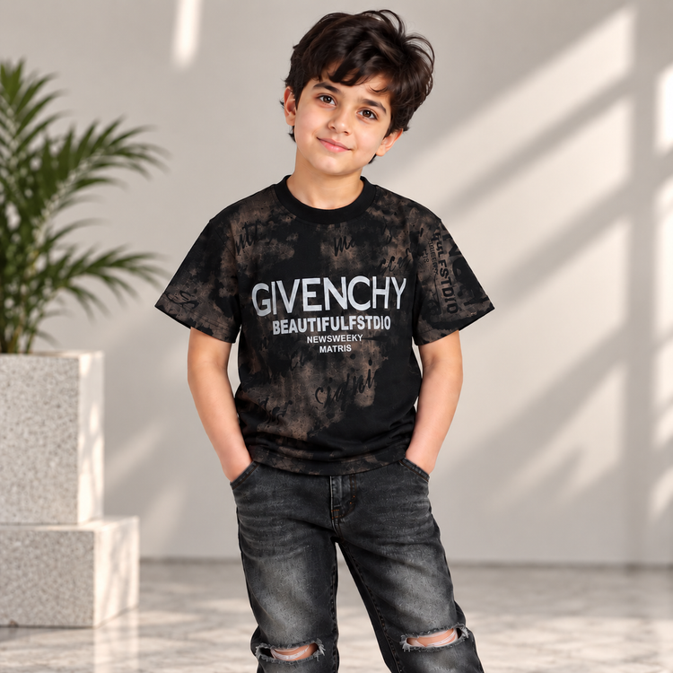 تیشرت دورس دو نخ پسرانه GIVENCHY طرح گرافیکی