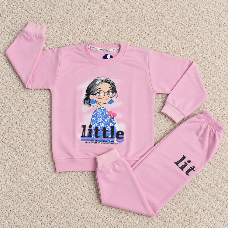 ست بلوز و شلوار دخترانه طرح little چاپ سابلیمیشن کد ۴۳۰۱